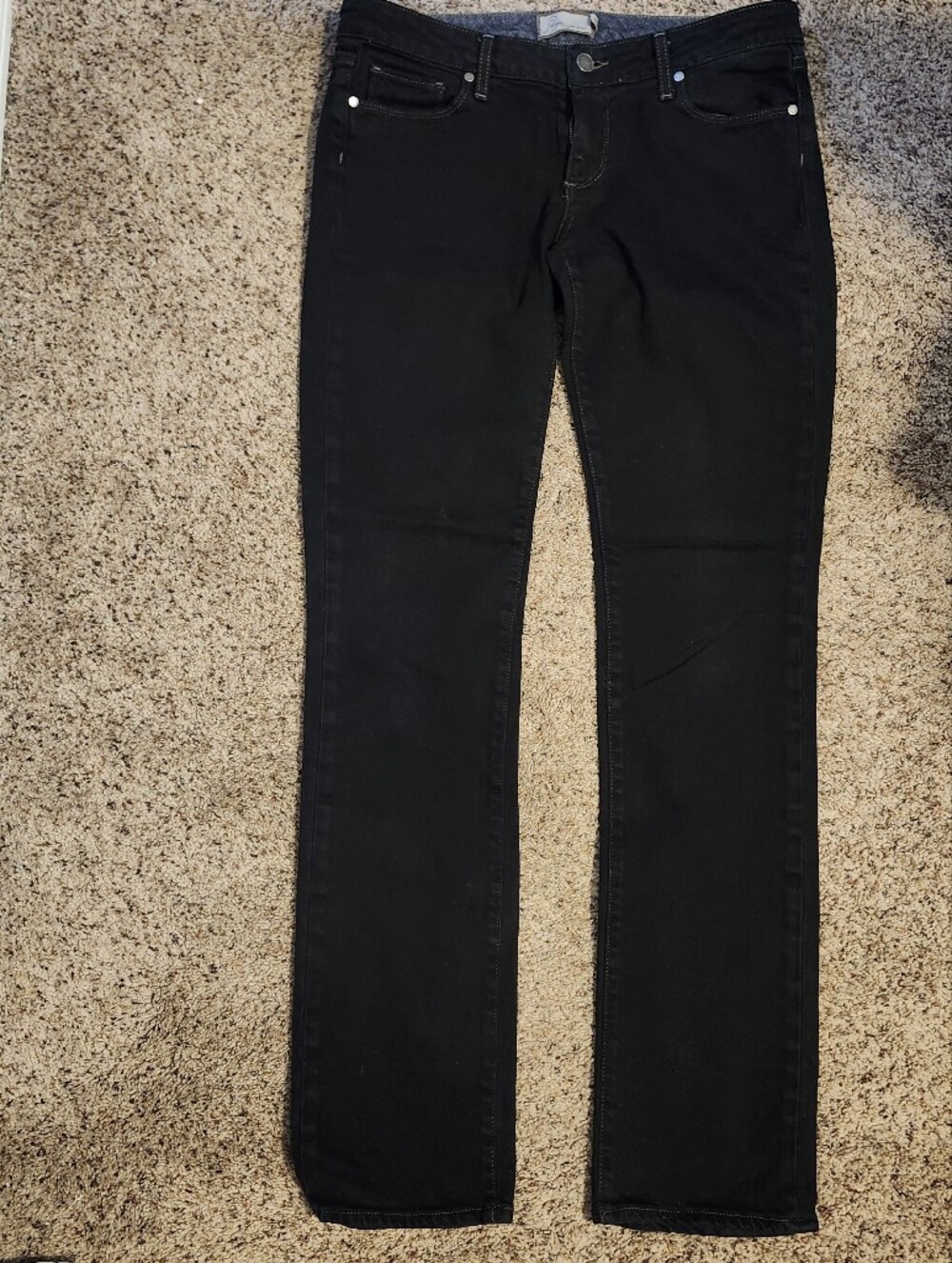 Womens Paige Jeans Low Rise Skinny Medium Blue Heights Size 30. Black